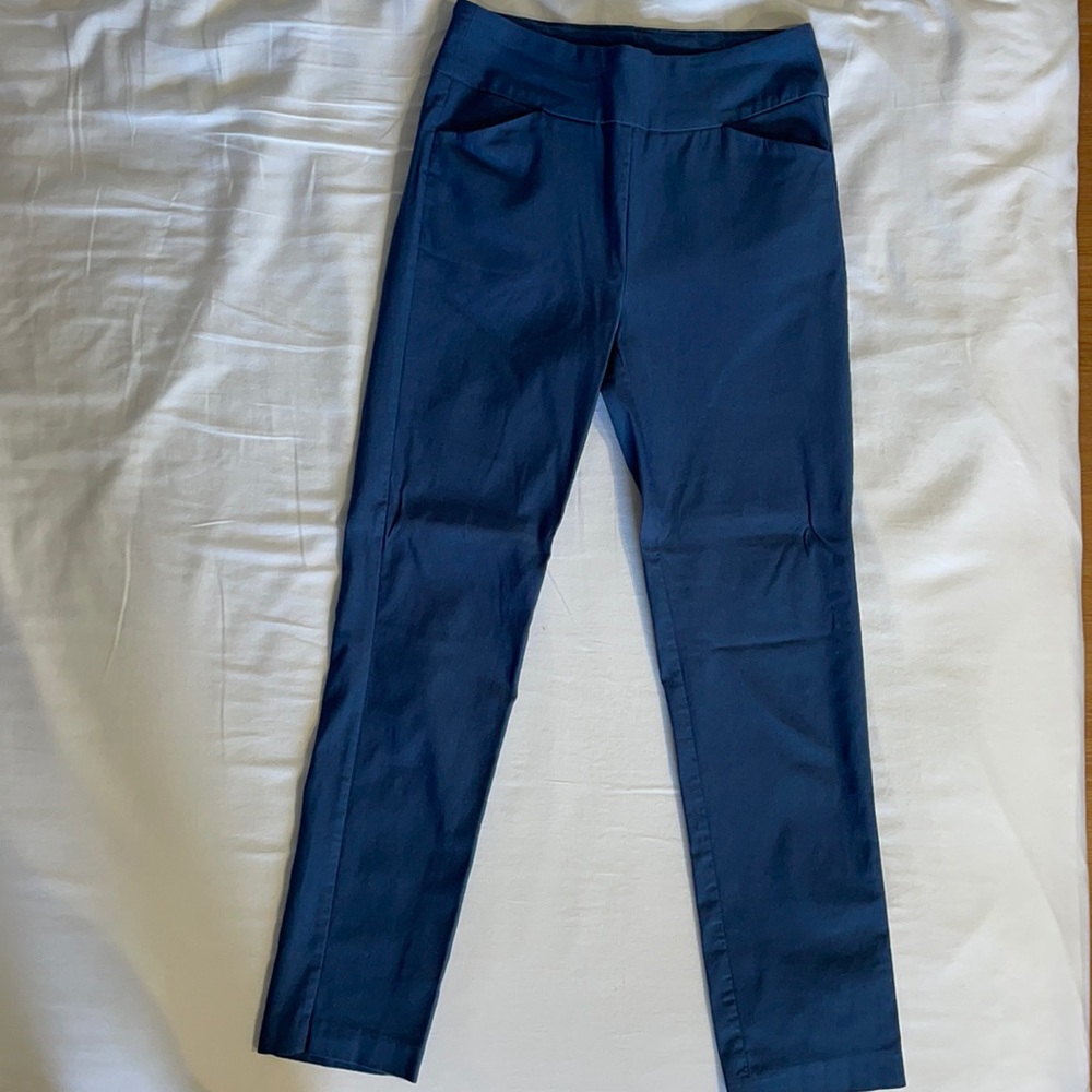 Blue Fia Straight Trouser by Tribal. Size US 4.